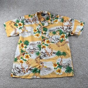 Vintage Roundy Bay Shirt Mens XL Hawaiian Floral Short Sleeve Button Up Beach